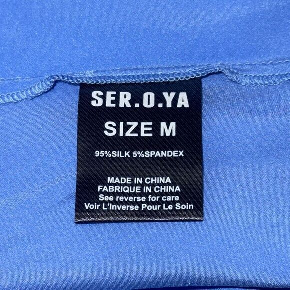 NWT Ser.O.Ya Emma Dress Marina Blue Medium Silk Revolve - Picture 13 of 15